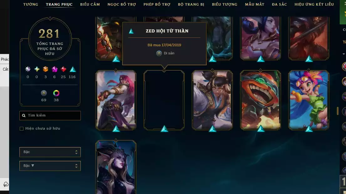 Ảnh 281 SKIN LOL NHIỀU TP ĐẸP FULL CHAMP