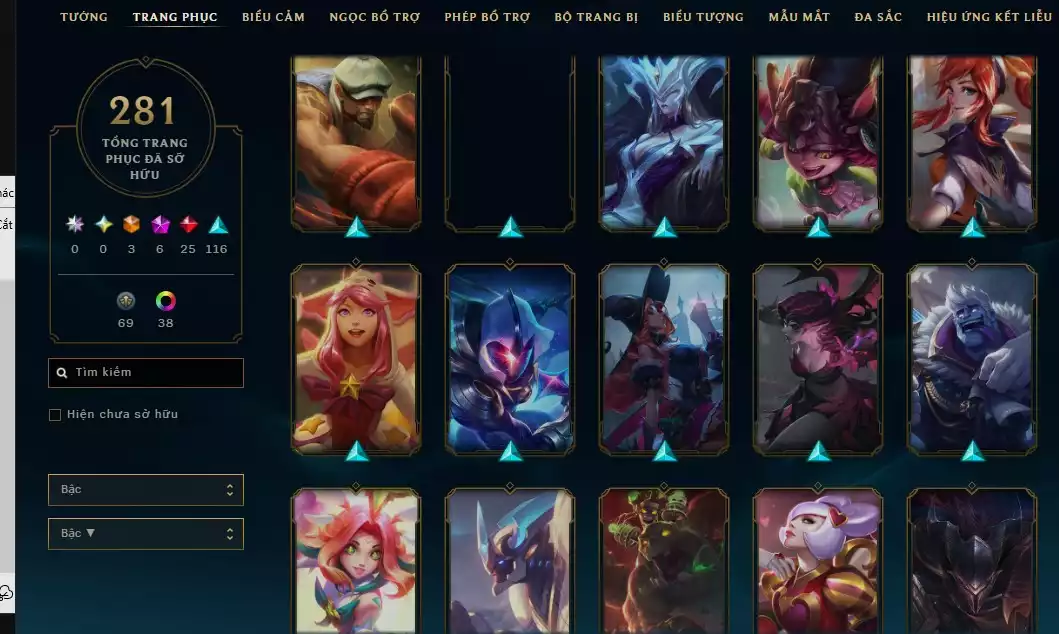 Ảnh 281 SKIN LOL NHIỀU TP ĐẸP FULL CHAMP