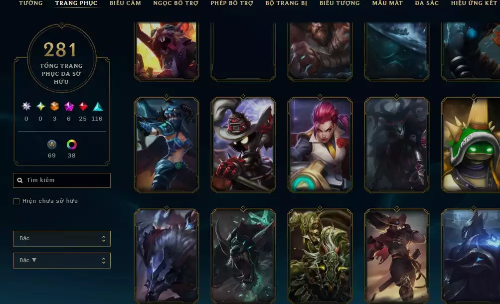 Ảnh 281 SKIN LOL NHIỀU TP ĐẸP FULL CHAMP