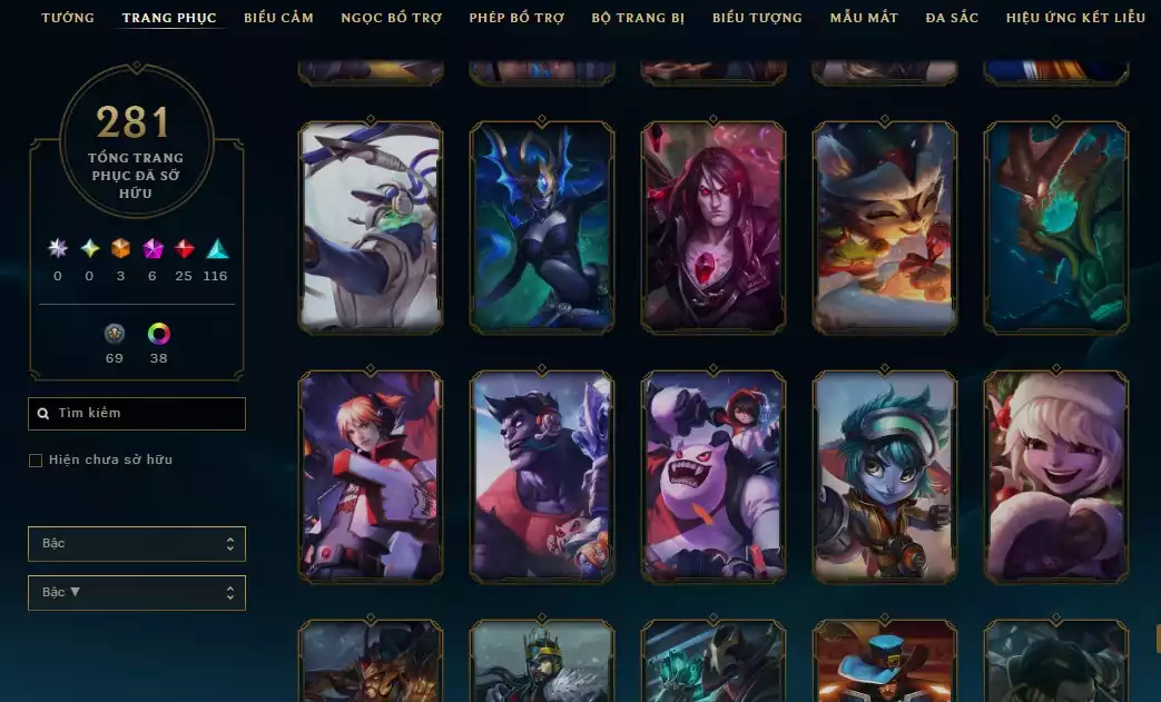 Ảnh 281 SKIN LOL NHIỀU TP ĐẸP FULL CHAMP