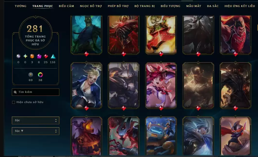 Ảnh 281 SKIN LOL NHIỀU TP ĐẸP FULL CHAMP