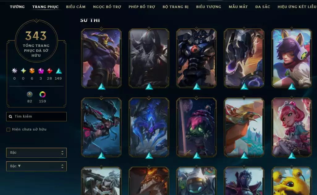 Ảnh ✅343 SKIN LOL ✅NHIỀU SKIN ĐẸP ELO CAO
