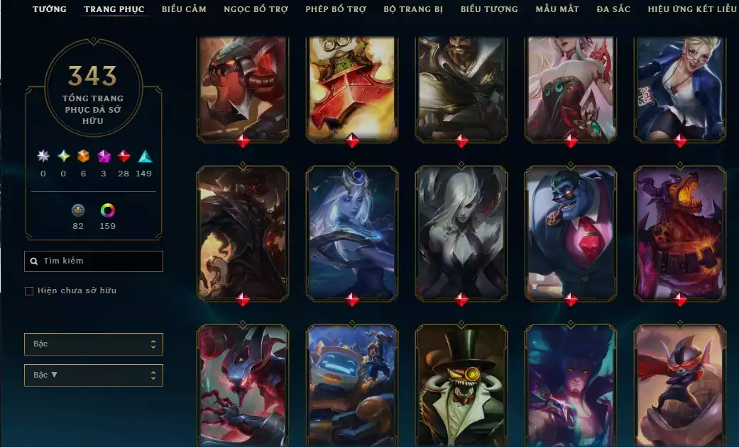Ảnh ✅343 SKIN LOL ✅NHIỀU SKIN ĐẸP ELO CAO