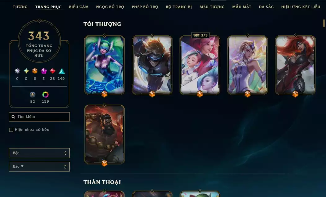 Ảnh ✅343 SKIN LOL ✅NHIỀU SKIN ĐẸP ELO CAO
