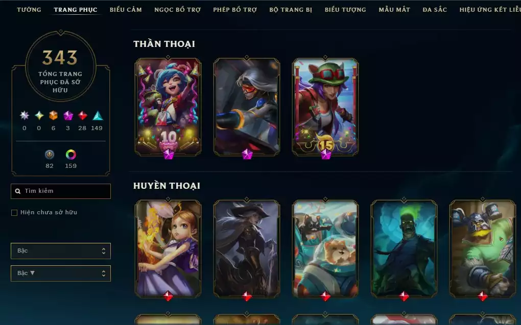 Ảnh ✅343 SKIN LOL ✅NHIỀU SKIN ĐẸP ELO CAO