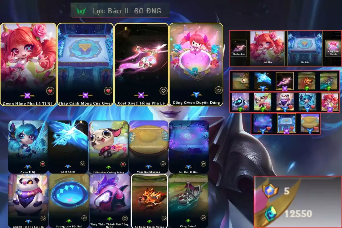 Full gwen 2/2 + 5 huy hiệu