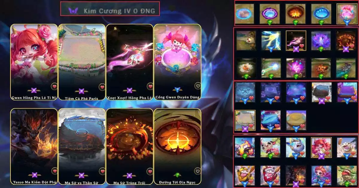 Full yasuo ma kiếm  + gwen hồng pha lê